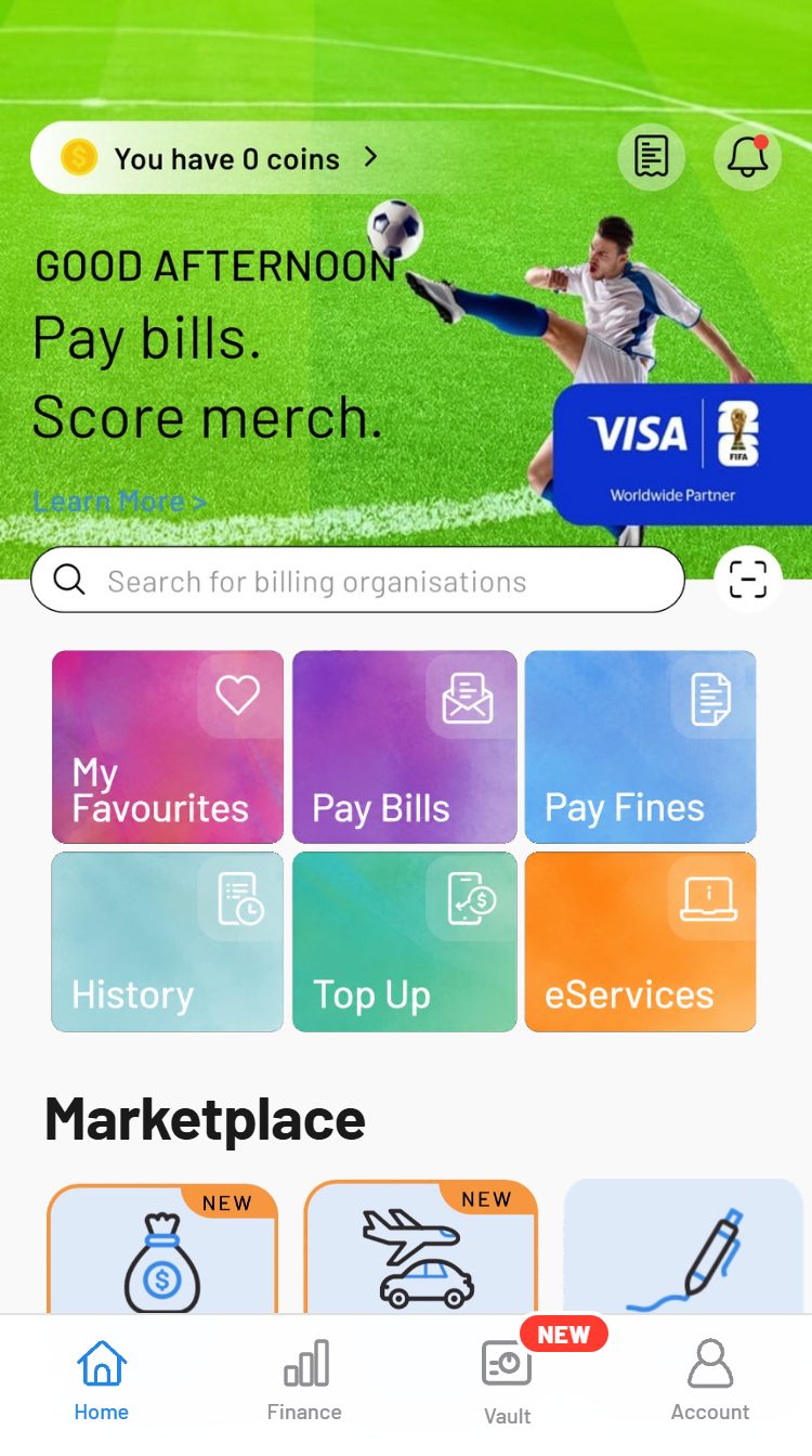 AXS app home screen