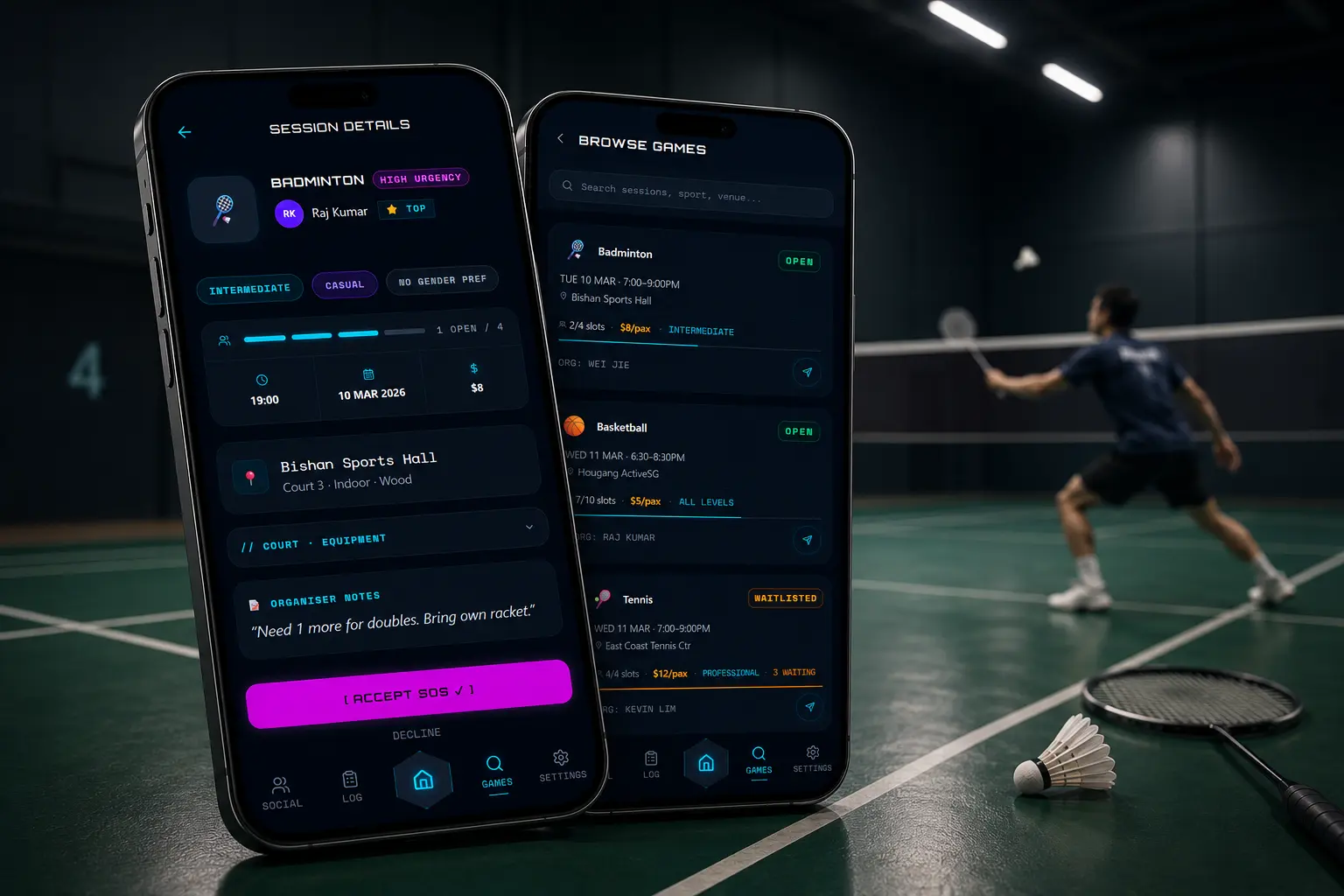 SportsSync community sports coordination app