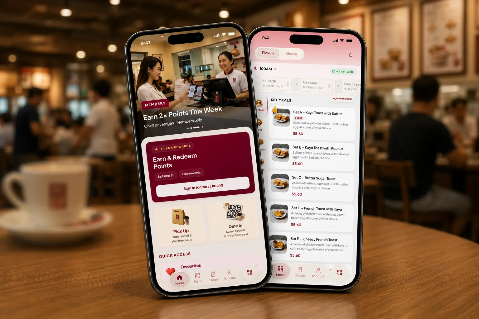 Ya Kun Kaya Toast app redesign