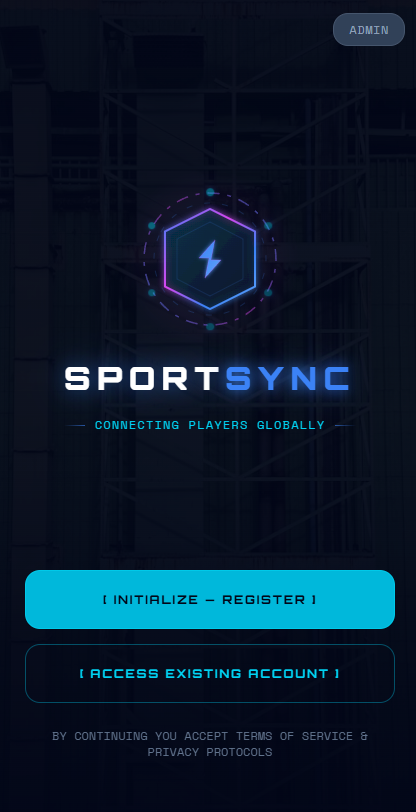 SportsSync home screen
