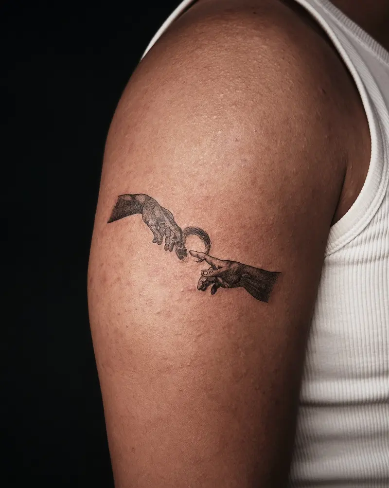 Tattoo work: a bat in flight, on a shoulder